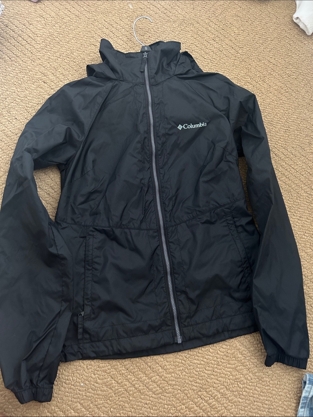 Columbia women’s Black Rain Jacket with Hood